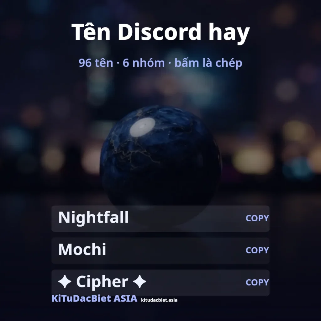 Tên Discord hay: 96 tên chia 6 nhóm để copy