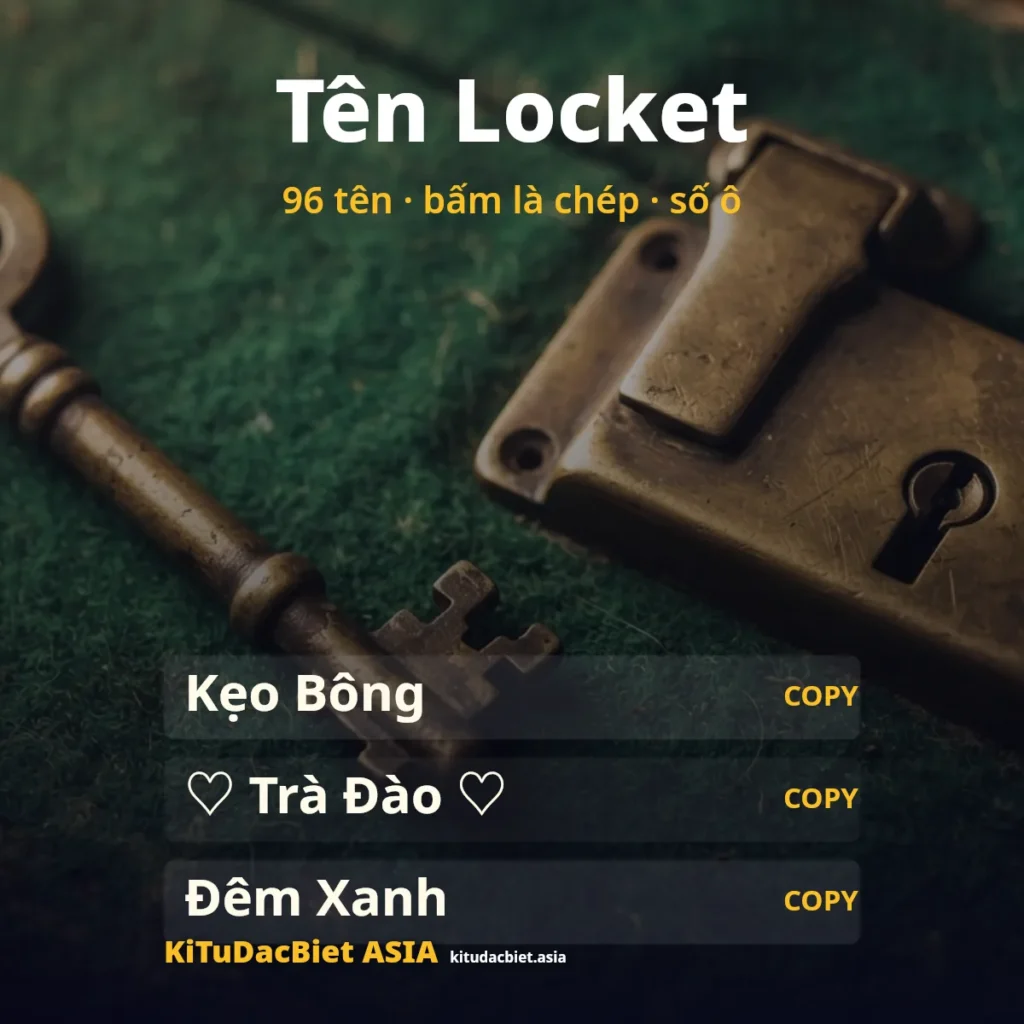 Tên Locket hay kèm số ô để sao chép