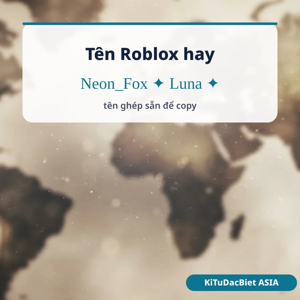 Tên Roblox hay: tên ghép sẵn để copy